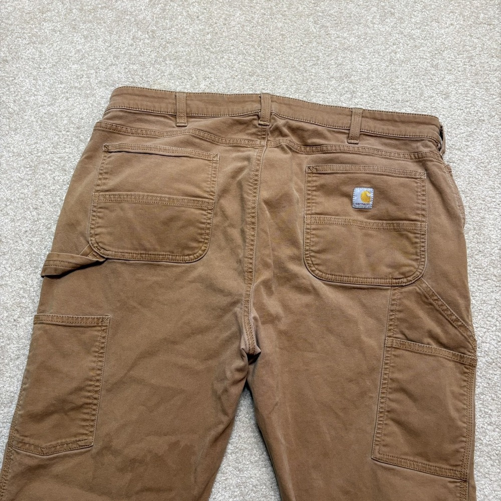 Carhartt Pants Womens 16 38x30 Brown Rugged Flex Relaxed Fit Canvas Carpenter